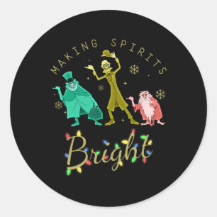 Making Spirits Bright Christmas Retro Groovy Chris Classic Round Sticker