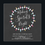 Making Spirits Bright Cocktail Party Invitation<br><div class="desc">Making Spirits Bright Holiday Party Invitation featuring a christmas light wreath set on a popular black chalkboard background. Flip our unique invite over to view a matching back for an extra special touch. Perfect holiday season invitation for a neighbourhood get together, office party, office cocktail party or New Years Eve...</div>