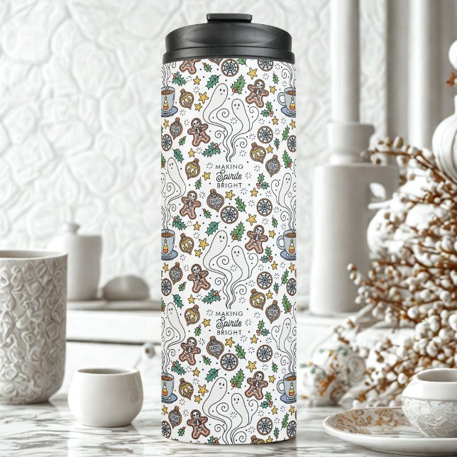 Making Spirits Bright Coffee Ghosts Holiday Thermal Tumbler (Creator Uploaded)