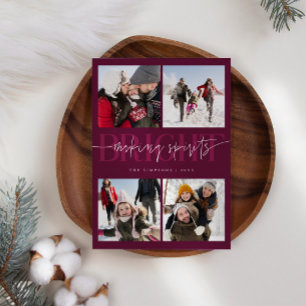Making Spirits Bright Cranberry Christmas Photo Holiday Card