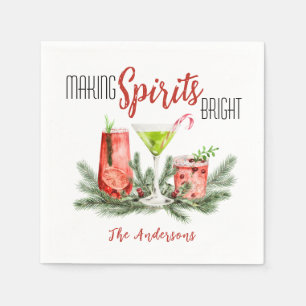 Making Spirits Bright Festive Cocktail Party  Napkin