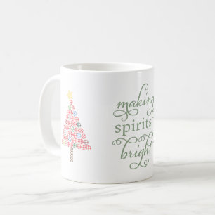 Making Spirits Bright Gingham Christmas Trees Coffee Mug