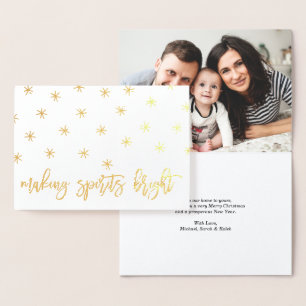 Making Spirits Bright Gold Foil Holiday Card
