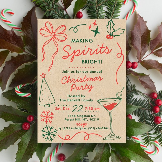 Making Spirits Bright | Holiday Cocktail Party Invitation (Creator Uploaded)
