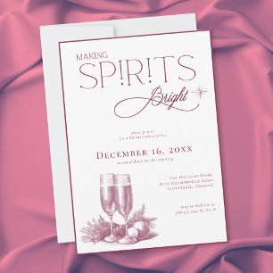 Making Spirits Bright Holiday Cocktail Party Invitation