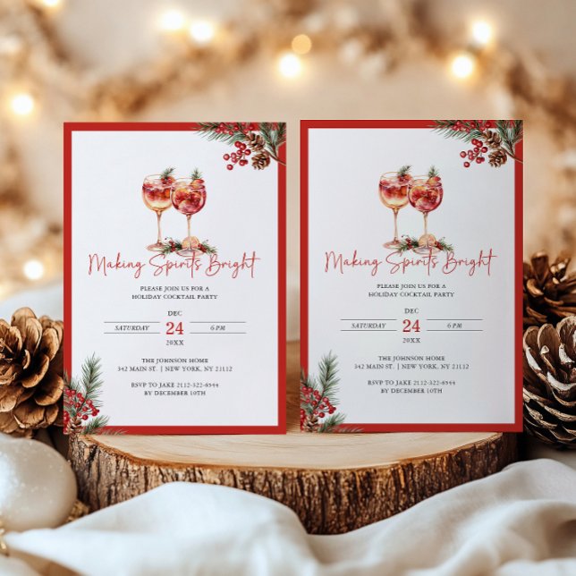 Making Spirits Bright Holiday Cocktails Invitation (Creator Uploaded)