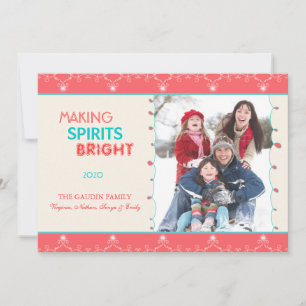 Making Spirits Bright Holiday Family Photo Card