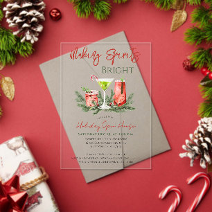 Making Spirits Bright Holiday Open House Acrylic Invitations