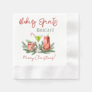 Making Spirits Bright Merry Christmas Cocktail Napkin