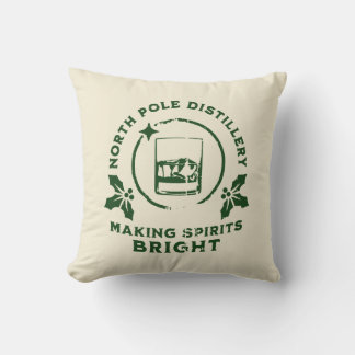 Making Spirits Bright North Pole Distillery Green Cushion