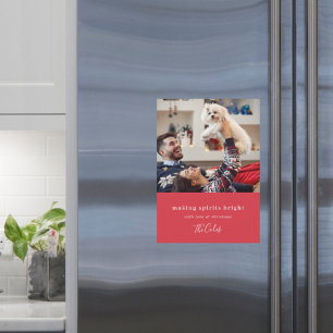 Making Spirits Bright Red Christmas Magnetic