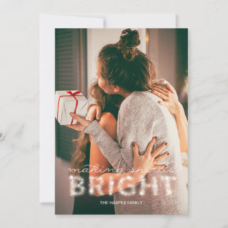 Making Spirits Bright Sparkle Overlay Photo Card