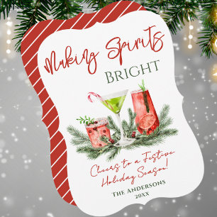 Making Spirits Bright Winter Cocktails Holiday Card