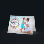Making Spirits Bright Wreath Photo Folded Card<br><div class="desc">Making Spirits Bright Wreath Photo Folded Card 
 Fun and festive holiday folded card. It features Christmas poppy wreath.</div>