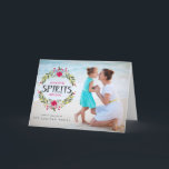 Making Spirits Bright Wreath Photo Folded Card<br><div class="desc">Making Spirits Bright Wreath Photo Folded Card 
 Fun and festive holiday folded card. It features Christmas poppy wreath.</div>