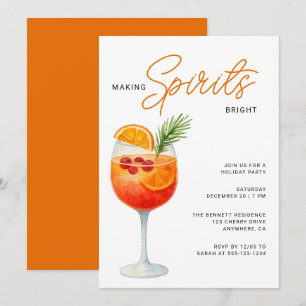 Making Sprits Bright Modern Christmas Party Invitation