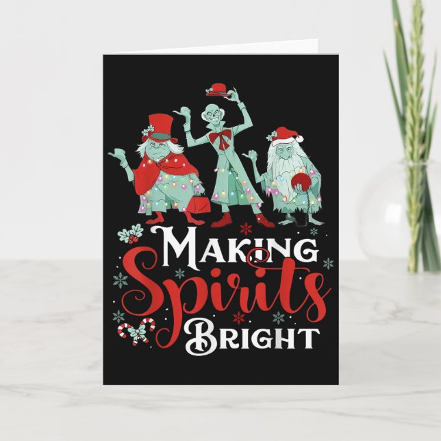 Making Srits Bright Funny Retro Ghost Christmas Co Card (Front)