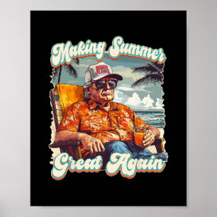 Making Summer Great Again Hawaii Beach Funny Trump Poster