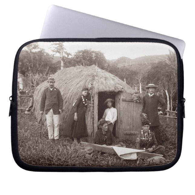 Making Tappa, a native cloth, c.1875 (sepia photo) Laptop Sleeve (Front)