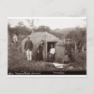 Making Tappa, a native cloth, c.1875 (sepia photo) Postcard