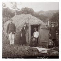 Making Tappa, a native cloth, c.1875 (sepia photo)