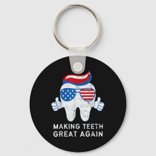 Making Teeth Great Again 4th Of July America Usa  Key Ring