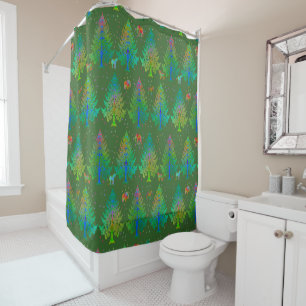 Making Tracks in Spring Shower Curtain
