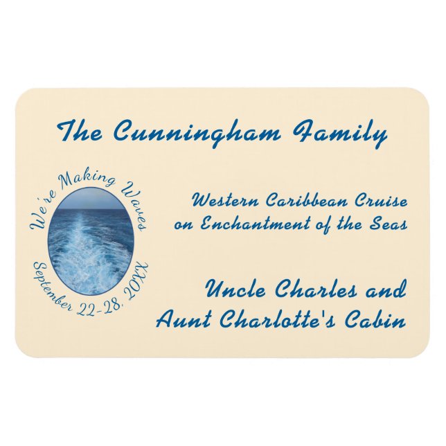 Making Waves Cruise Stateroom Door Marker Magnet (Horizontal)