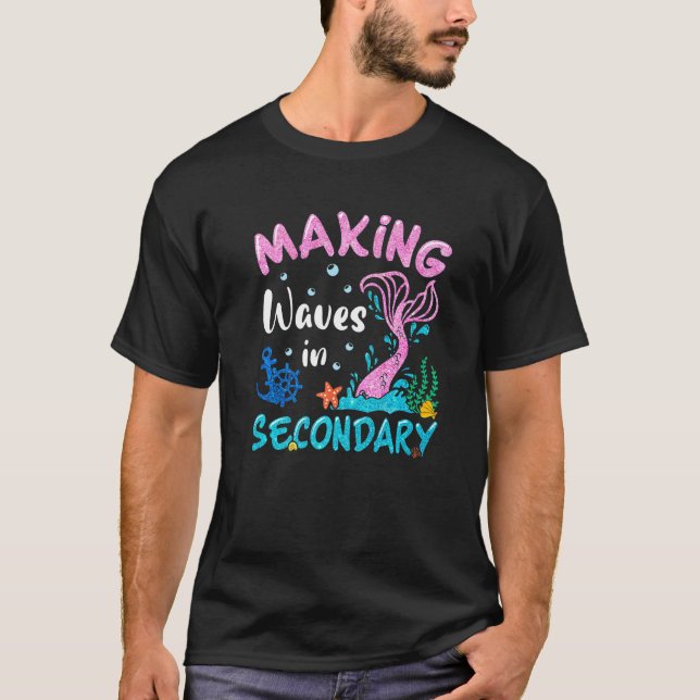 Making Waves In Secondary Mermaid Back To School G T-Shirt (Front)