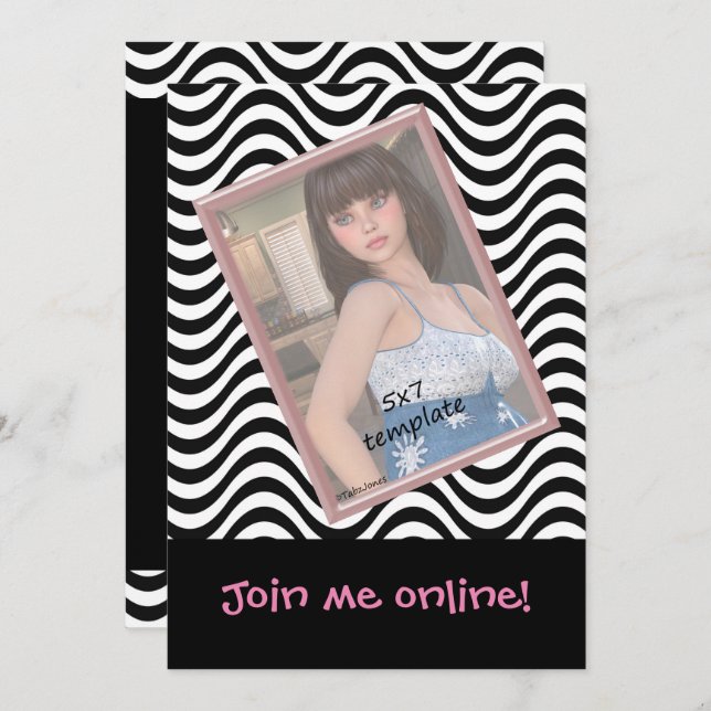 Making Waves Sweet 16 Live Stream Birthday Invitation (Front/Back)