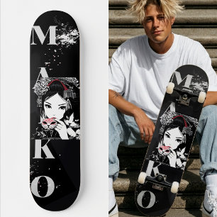 MAKO Maiko Geisha Cherry Blossoms Japanese Skateboard