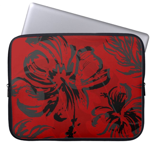 Makole Hibiscus Floral Hawaiian Neoprene Wetsuit Laptop Sleeve (Front)