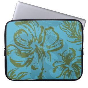 Makole Hibiscus Floral Hawaiian Neoprene Wetsuit Laptop Sleeve