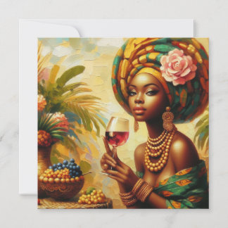 MAKOM1000- VINTAGE LADY ART HOLIDAY CARD