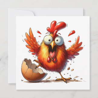 MAKOM- Watercolor Chicken Clipart Holiday Card