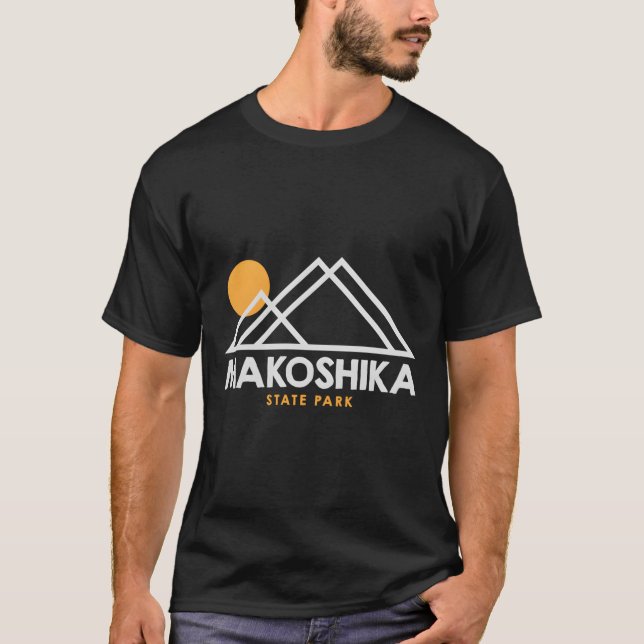 Makoshika State Park Montana Outline Mt T-Shirt (Front)