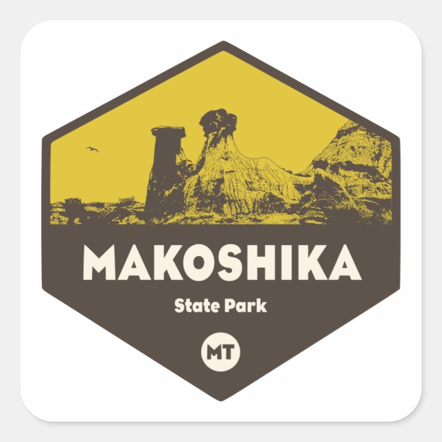 Makoshika State Park, Montana Square Sticker (Front)