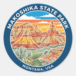 Makoshika State Park USA Classic Round Sticker
