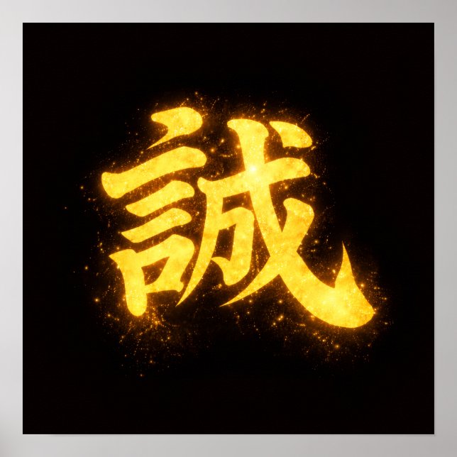 Makoto (誠) – One of the Seven Virtues of Bushidō  Poster (Front)