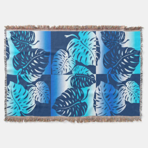 Makua Monstera Hawaiian Striped Blend Blankets