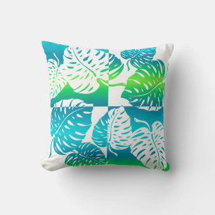 Makua Monstera Hawaiian Striped Blend Pillows