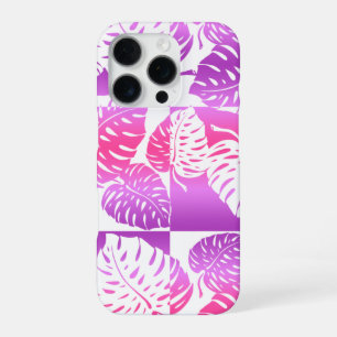 Makua Monstera Hawaiian Striped Blend Pink iPhone 16 Pro Case