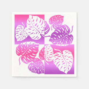 Makua Monstera Tropical Hawaiian Striped Blend Napkin
