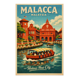 Malacca in Malaysia travel Poster