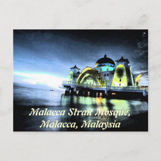 Malacca Strait Mosque, Malacca, Malaysia Postcard