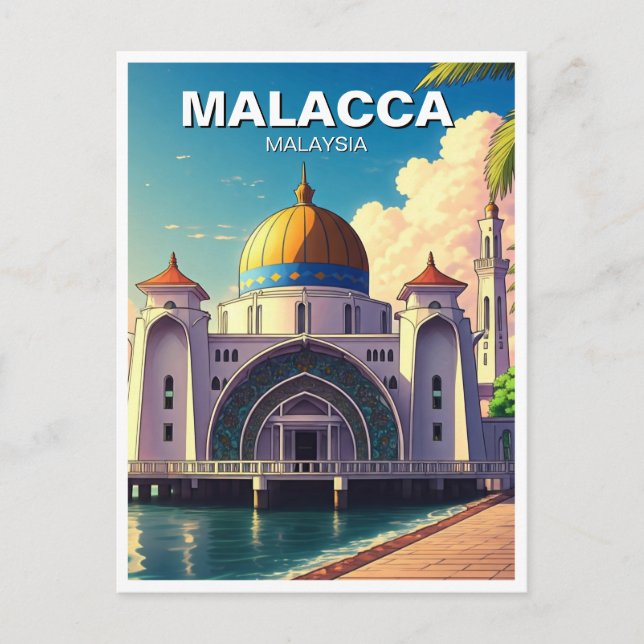 Malacca Straits Mosque Malaysia Postcard (Front)