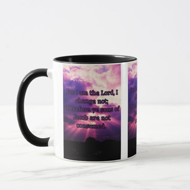 Malachi 3:6 KJV Bible Verse Pic Two-Tone Mug (Left)