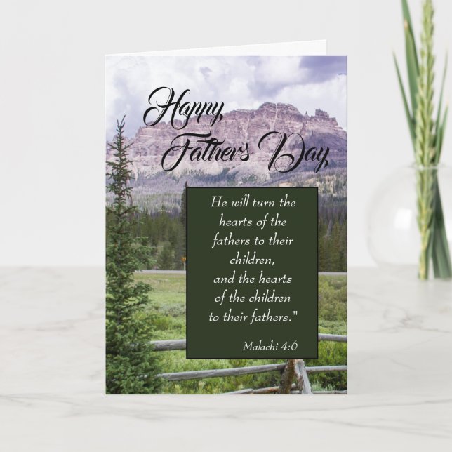 Malachi 4:6 Bible Verses for Fathers Day Card (Front)