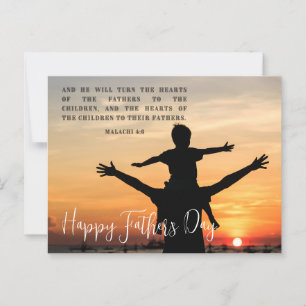 Malachi 4:6 Father's Day Christian Quote Postcard