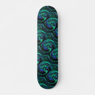 Malachite Azurite Swirl Abstract Skateboard